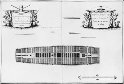 Plan des dritten Decks eines Schiffes, Illustration aus dem 